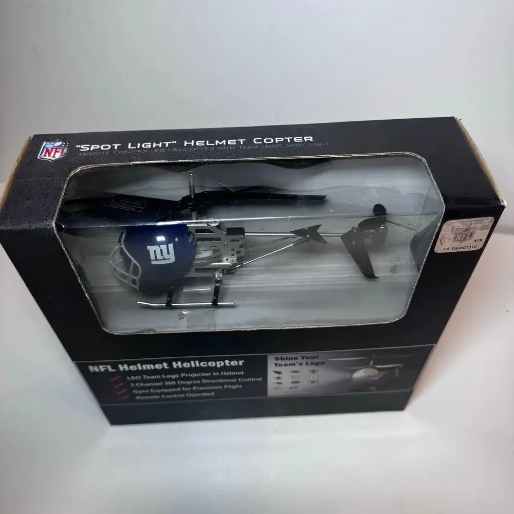 NFL New York Giants Helmet Helicopter - Remote Control LED Logo Projector
